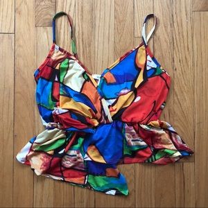 A’gaci asymmetrical crop tank NWT